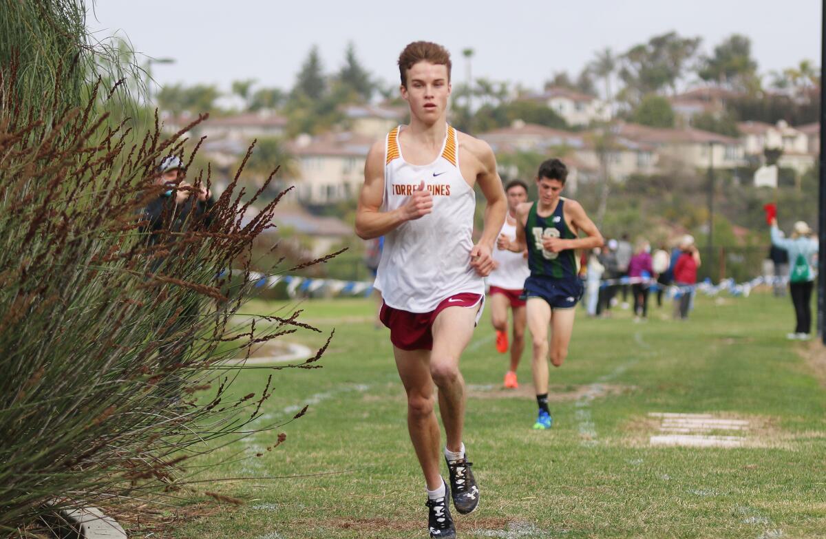 Senior Cormac O'Brien led the Torrey Pines boys past LCC Monday.