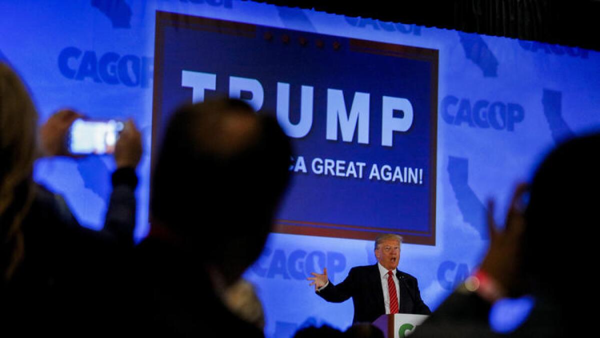 Donald Trump at the California Republican Convention in April.