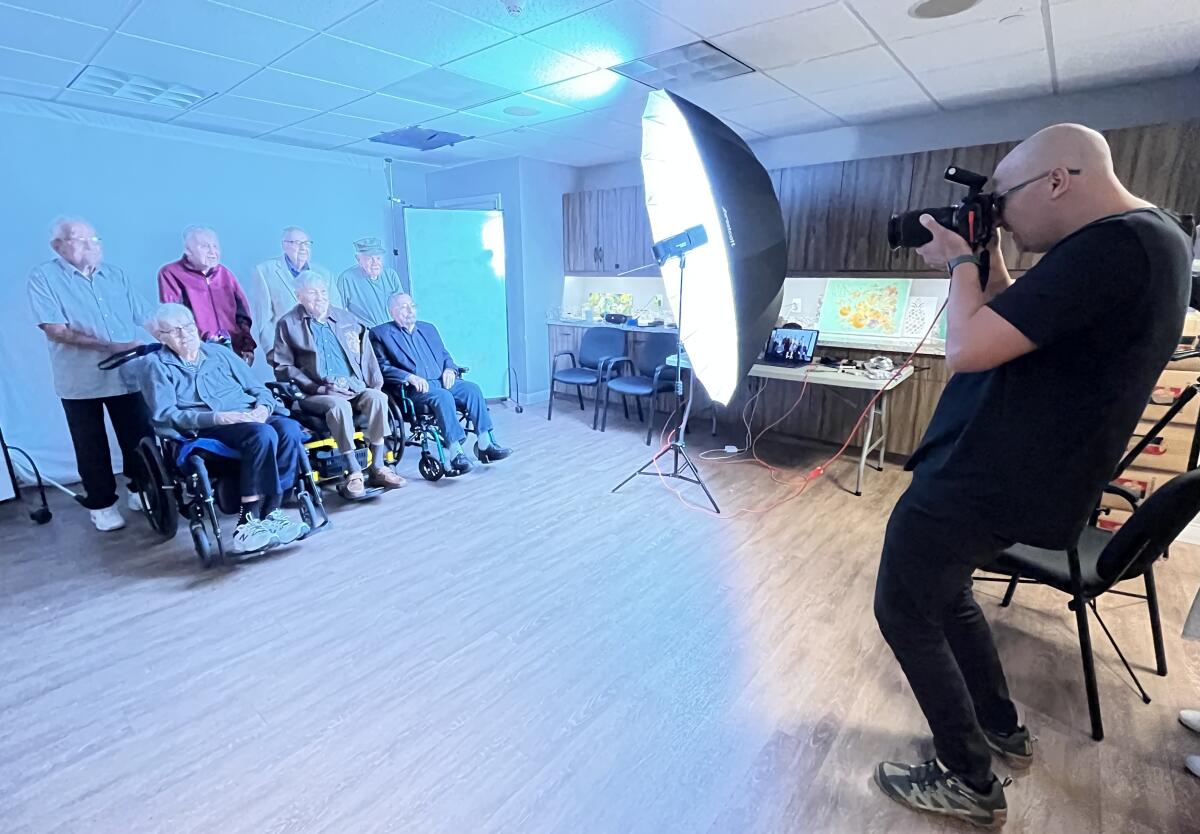 Tom Sanders has been traveling to Belmont properties photographing veterans, many from World War II.