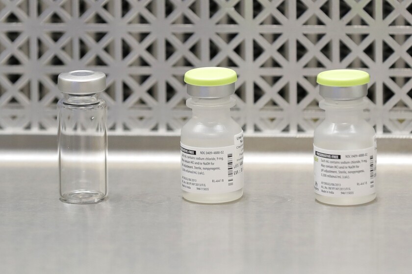 Vials used in a safety study of a potential coronavirus vaccine developed by National Institutes of Health and Moderna Inc.