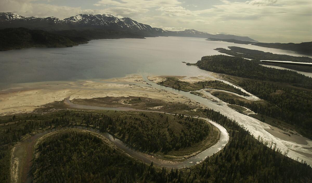 The Pile River flows into the northern end of Lake Iliamna, the largest lake in Alaska. The lake and its tributaries are the headwaters of the Bristol Bay region, one of the richest salmon fisheries in the world.