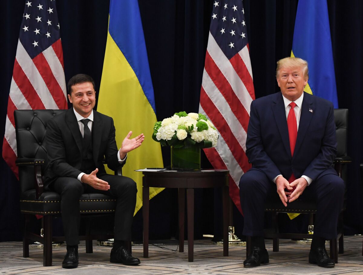 Ukrainian President Volodymyr Zelensky and President Trump