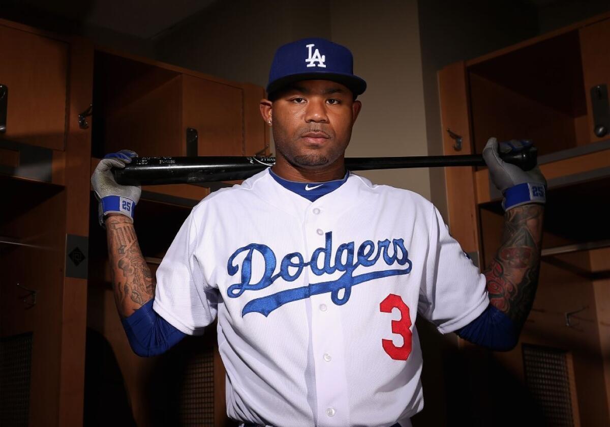 Carl Crawford on spring training photo day last month in Glendale, Ariz.