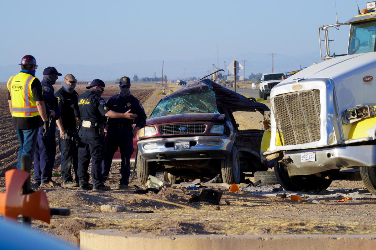 Scene of a deadly crash on State Highway115 near the U.S.-Mexico border
