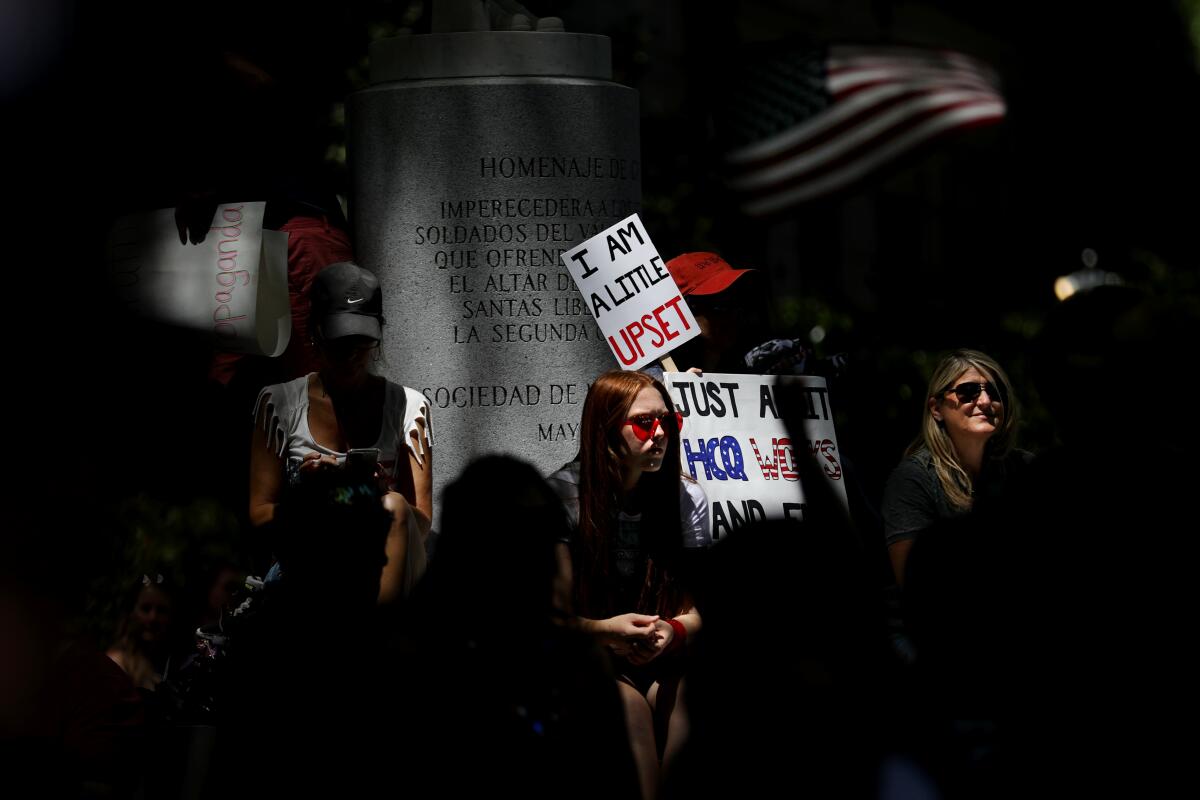 Saturday's crowd outside the state Capitol building.