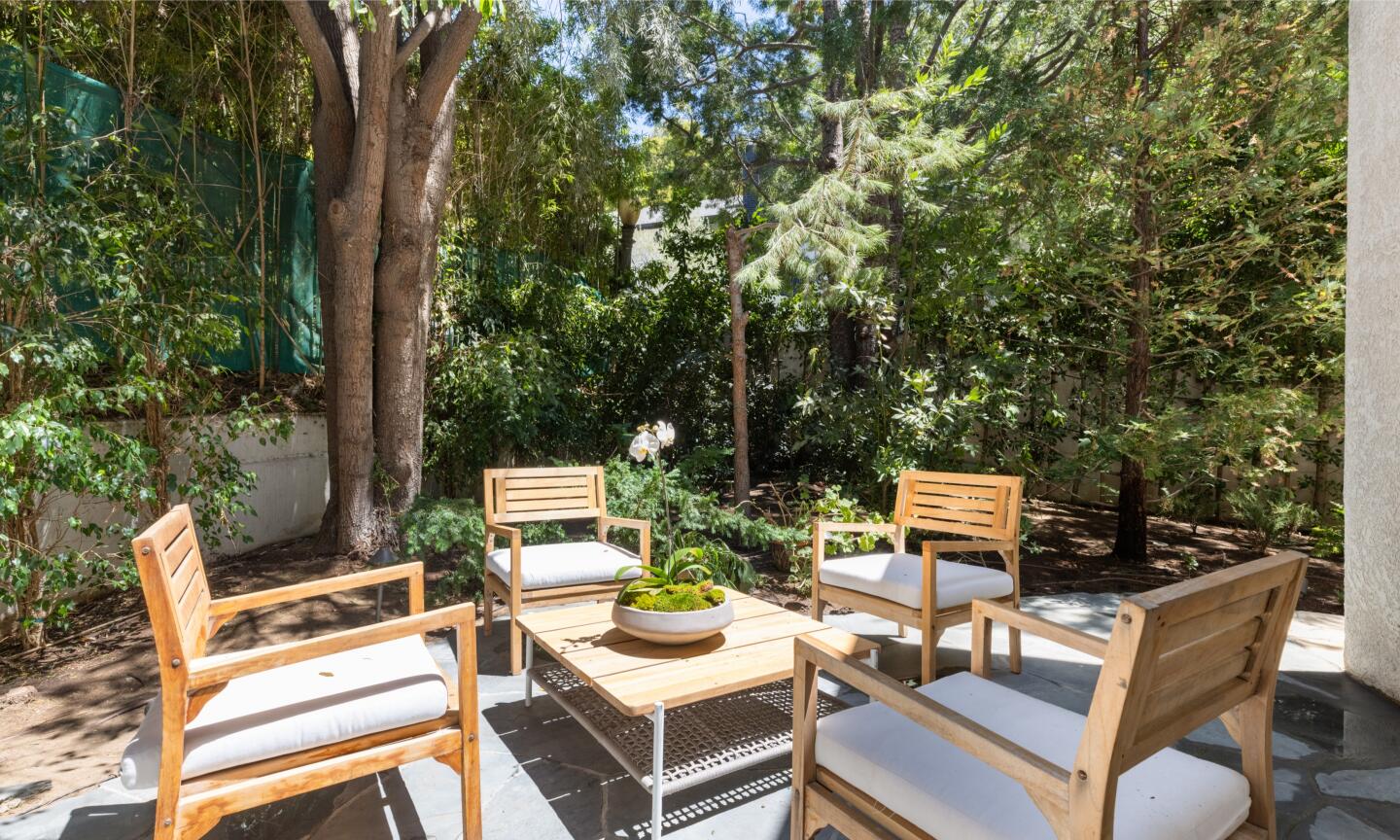 The outdoor dining area.