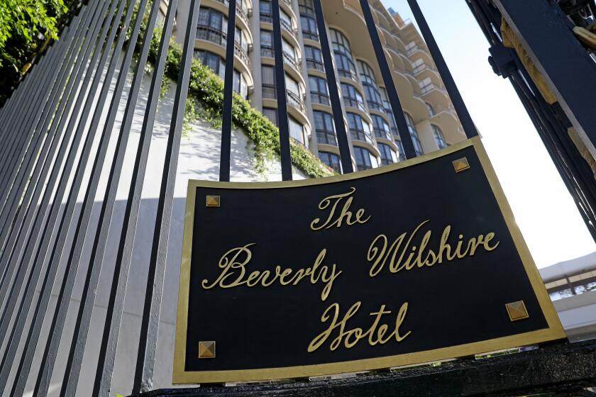BEVERLY HILLS, CA - JULY 15: Beverly Wilshire Hotel‎ at 9500 Wilshire Blvd on Wednesday, July 15, 2020 in Beverly Hills, CA. (Gary Coronado / Los Angeles Times)