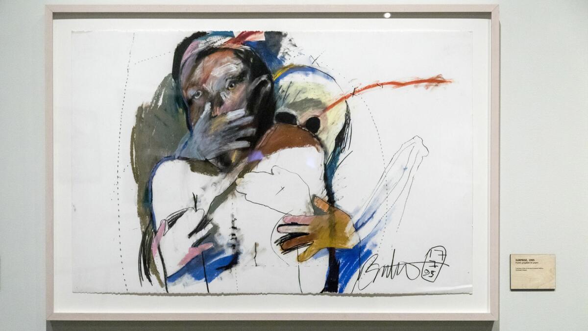 Rick Bartown's "Surprise," 1995. Pastel, graphite on paper