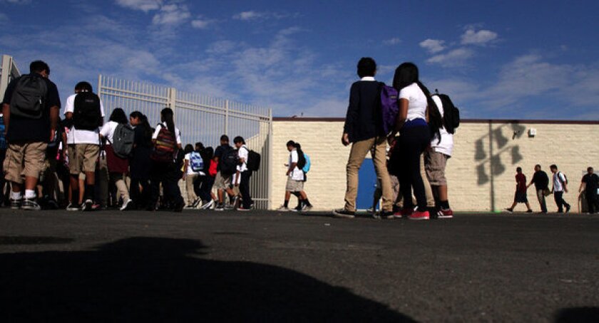 Students in Santa Ana start the school year.