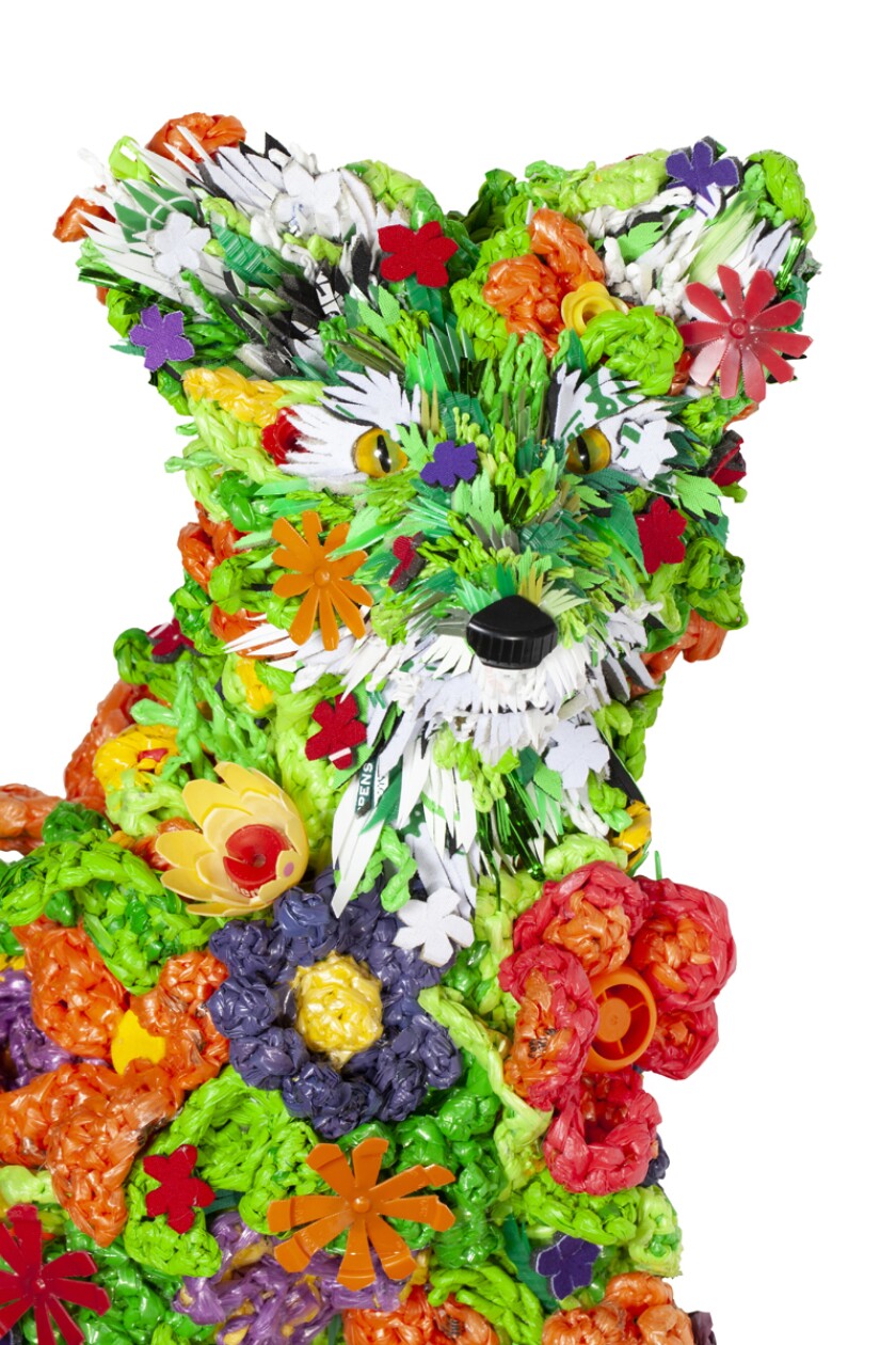A wolf seemingly made of flowers
