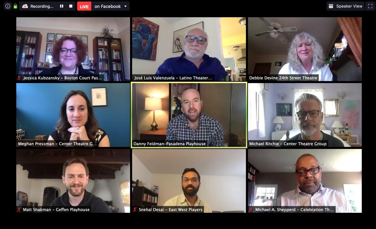 Los Angeles-area theater leaders got together for a Zoom conference titled "L.A. Theatre in the Time of a Pandemic and Beyond." 