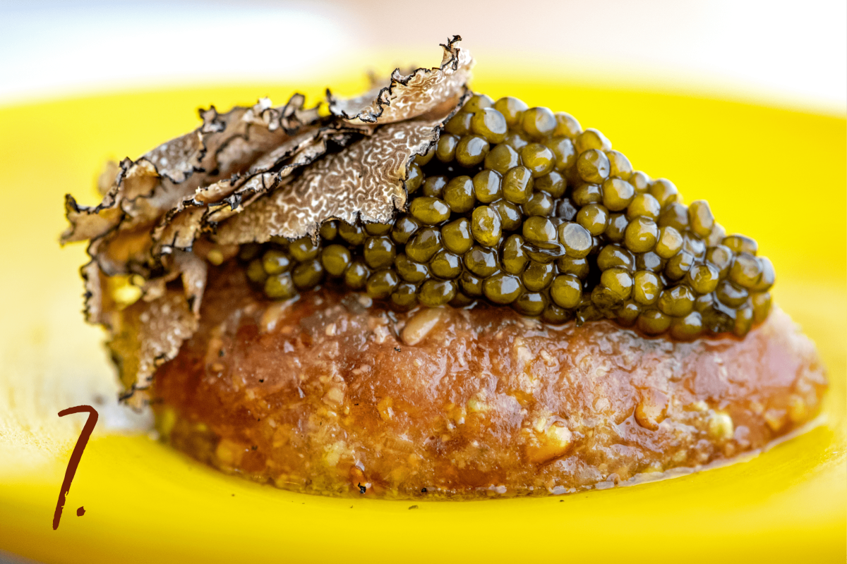#7: Fatty tuna topped with caviar and truffle