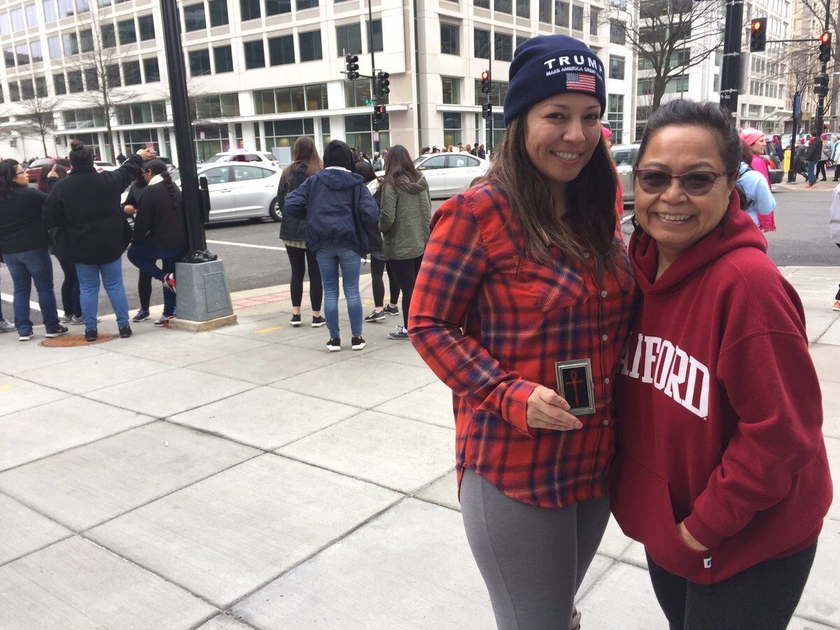 Tina Bankhead, left, and Rachel Gunther at the Women's March in Washington, D.C.