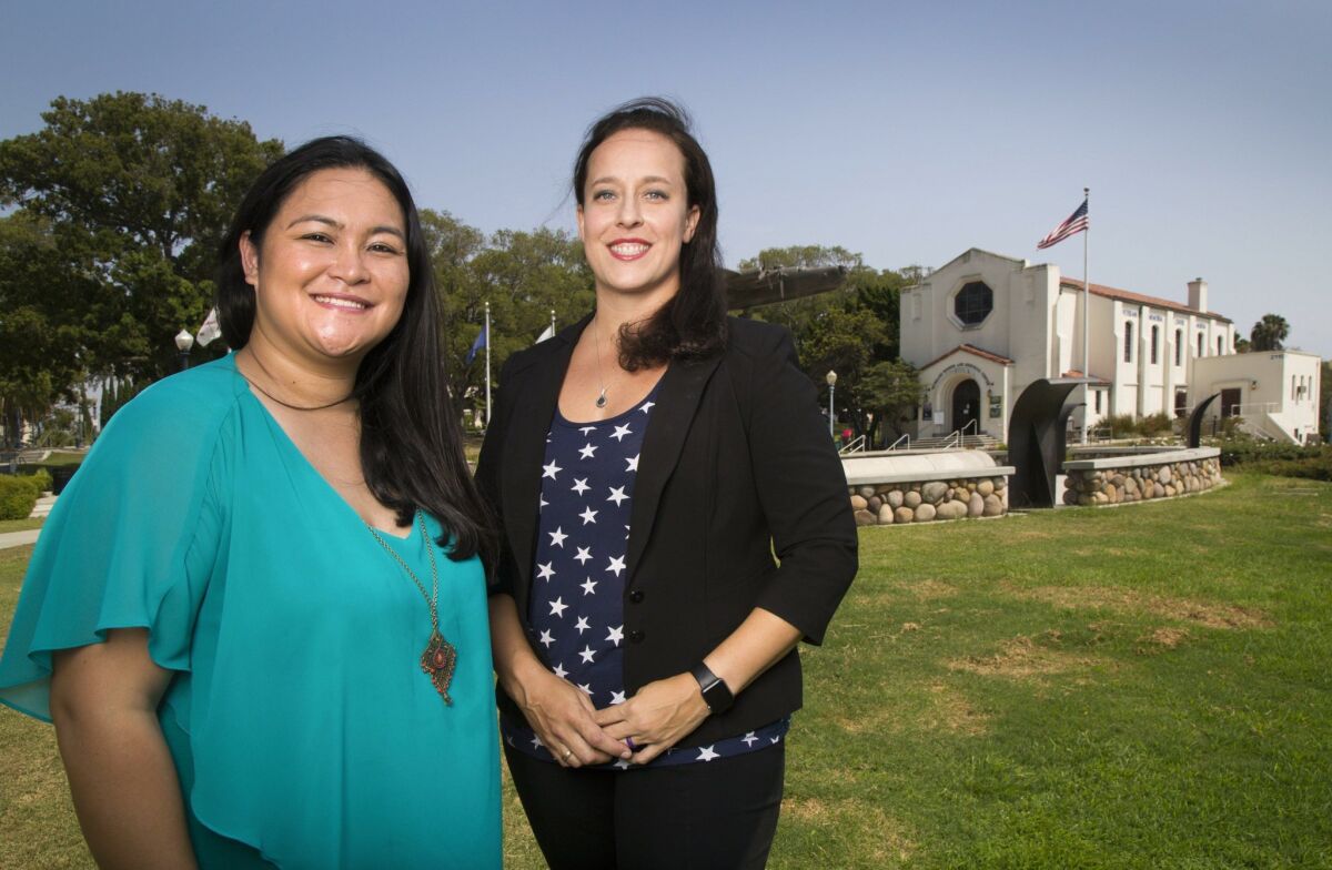 Melanie Capacia Johnson (left) and Sara Vladic produced the documentary “USS Indianapolis: The Legacy.” — Howard Lipin
