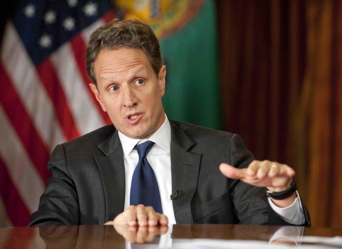 Now settling scores: Former Treasury Secretary Timothy Geithner in 2012.