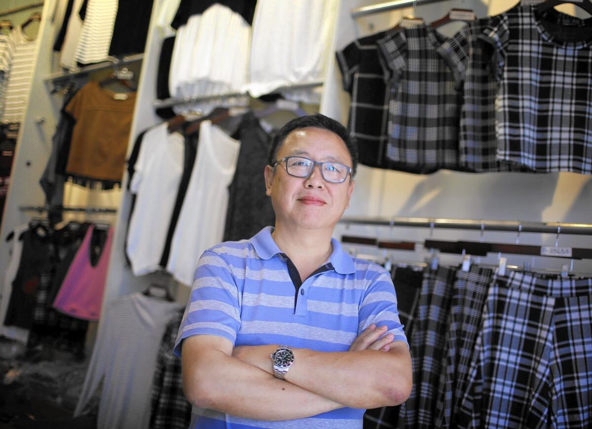 Daejae Kim, who runs apparel manufacturer Tres Bien, says he is among a few dozen Korean American clothing makers in downtown L.A.'s garment district who are interested in moving to El Paso.