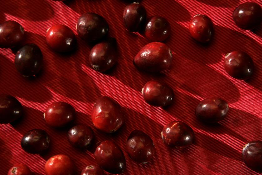 Red cranberries, the jewels in the Thanksgiving crown.