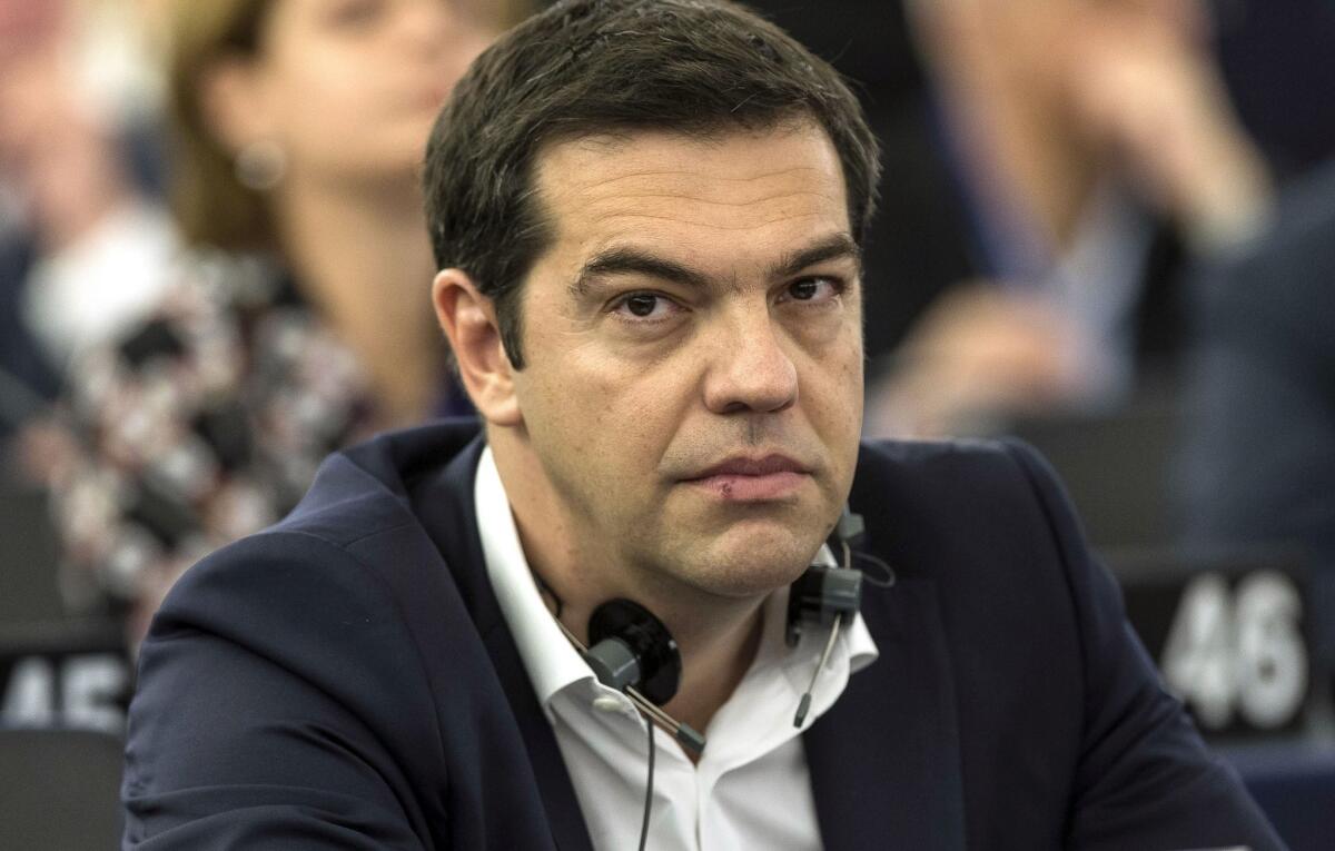 Greek Prime Minister Alexis Tsipras attends the European Parliament in Strasbourg, France, on July 8.