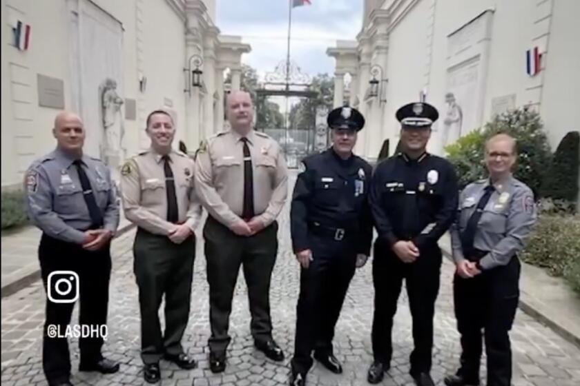 Members of the Los Angeles Sheriff's Dept. in Paris for the 2024 Olympics.