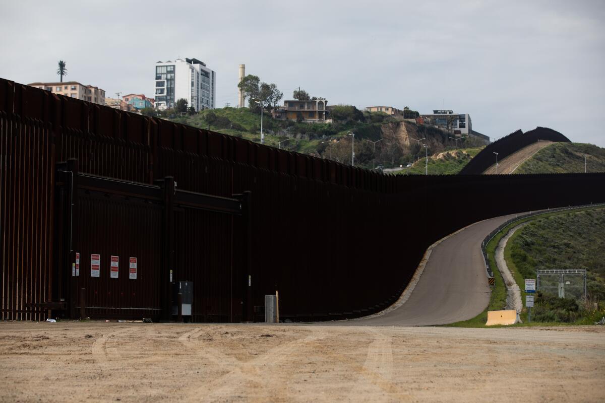 A 30-foot bollard-style wall seen at the U.S.-Mexico border