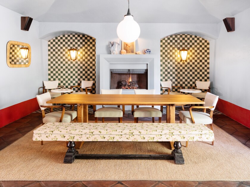 Interior of Palihouse hotel in Santa Barbara.