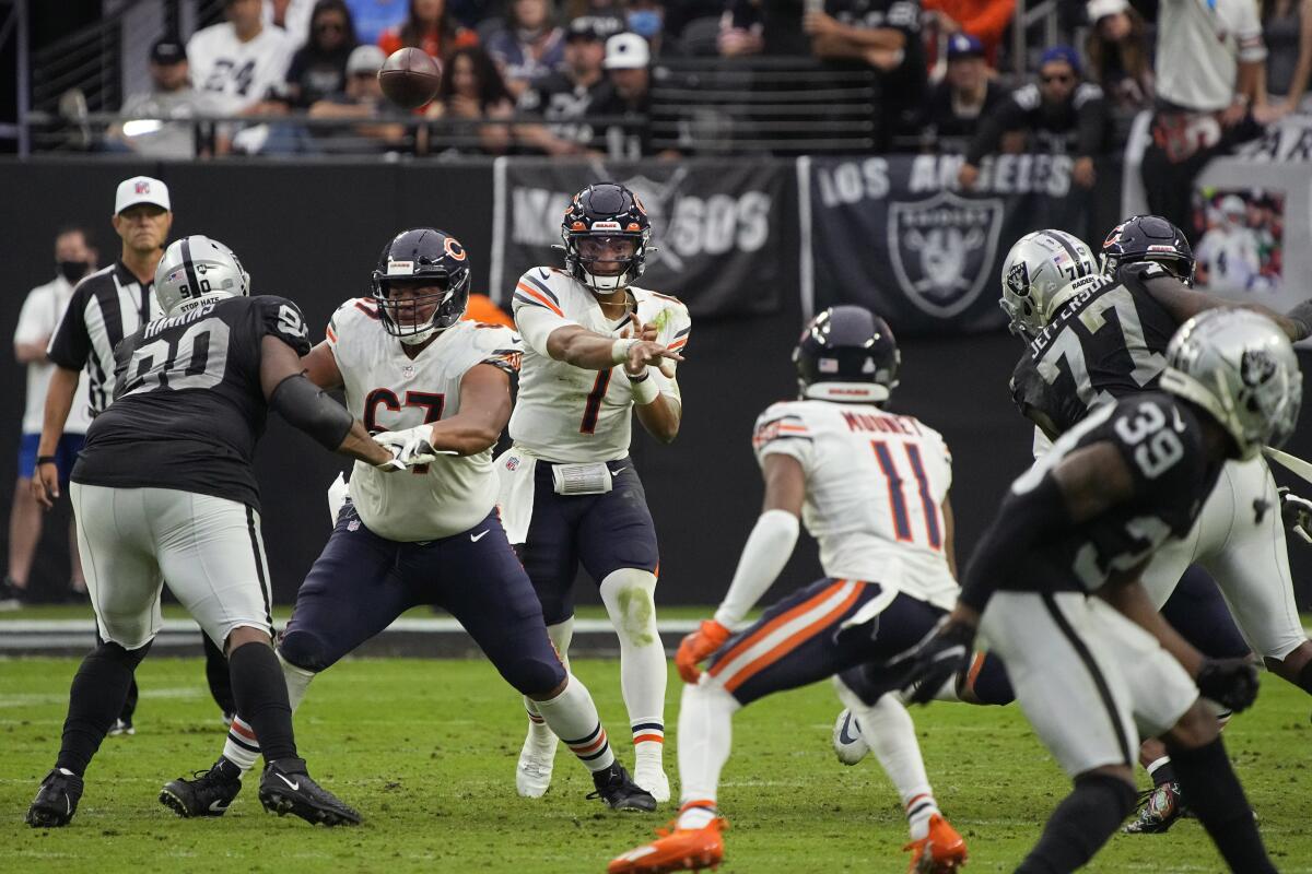 Chicago Bears wide receiver Darnell Mooney (11) runs a route