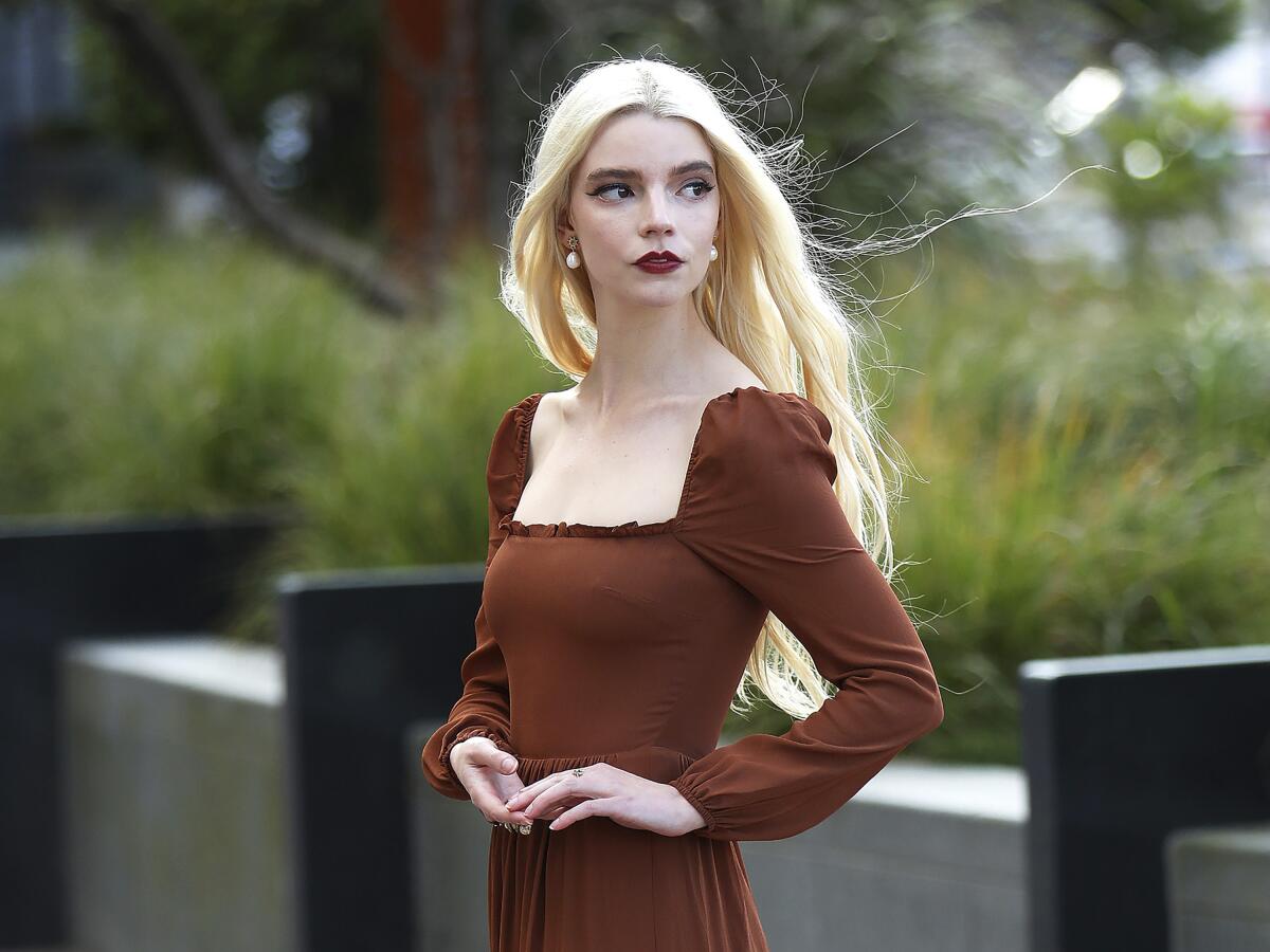 Anya Taylor-Joy poses for a portrait in Belfast's Titanic area in Northern Ireland on Tuesday, Oct. 6, 2020. Taylor-Joy has been named one of The Associated Press' Breakthrough Entertainers of 2020. (AP Photo/Peter Morrison)