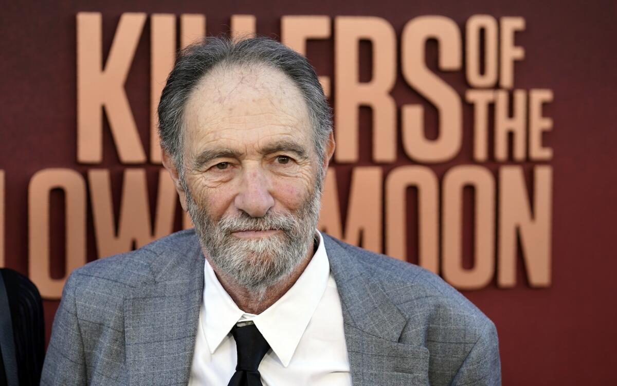 Co-writer Eric Roth poses at the Los Angeles premiere of the film "Killers of the Flower Moon."