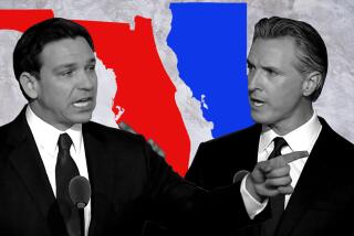 California Gov. Gavin Newsom and Florida Gov. Ron DeSantis turned their feud over blue and red state policies personal Thursday.