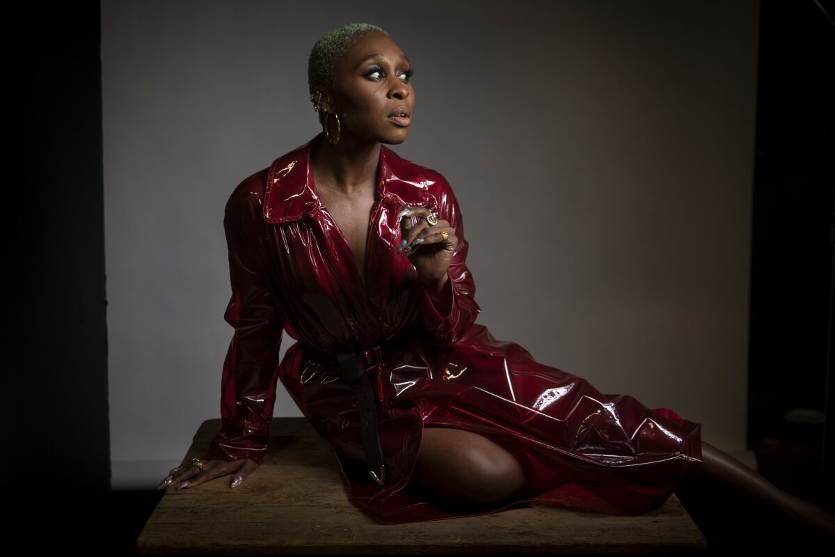 Actress Cynthia Erivo promoting her film, 'Harriet.'