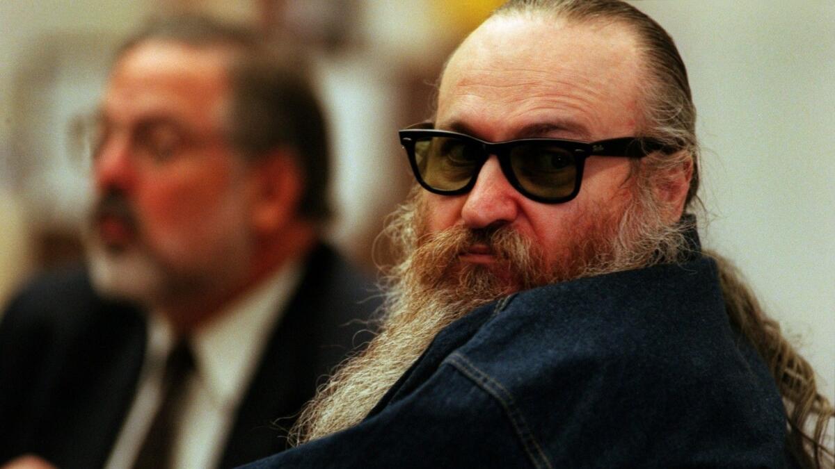 John George Brown sits in court during his second trial in 2000. Brown, 71, was found dead at San Quentin State Prison on Sunday.