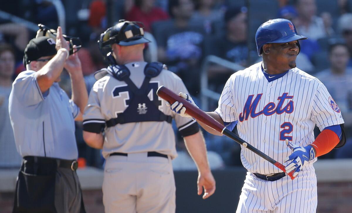 New York Mets third baseman Juan Uribe looks on after striking out with the bases loaded against the New York Yankees during a game Sept. 19.