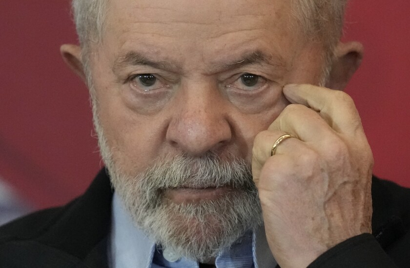 El expresidente de Brasil y actual candidato Luiz Inácio Lula da Silva durante un evento 