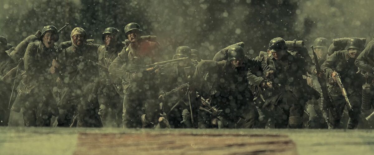 Chinese soldiers face overwhelming forces in "The Eight Hundred."