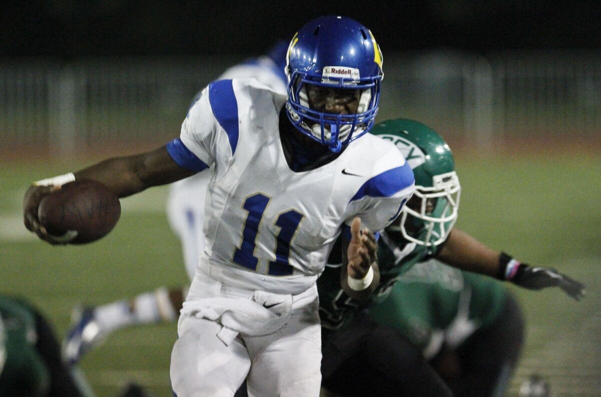 Crenshaw quarterback Ajene Harris has taken his game to another level a year removed from playing for tiny Animo South, a charter school in South Los Angeles.