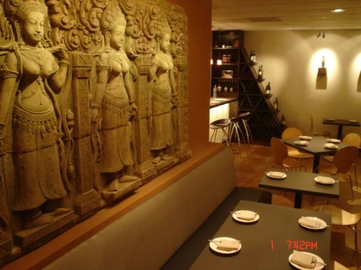 Dining area at Lanna Thai Cuisine in Pacific Beach.