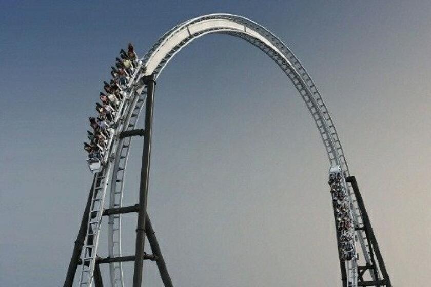 The Full Throttle launched coaster at Six Flags Magic Mountain.