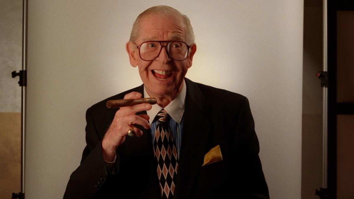 The late comedian Milton Berle at the Friar's Club in Beverly Hills in 1998.