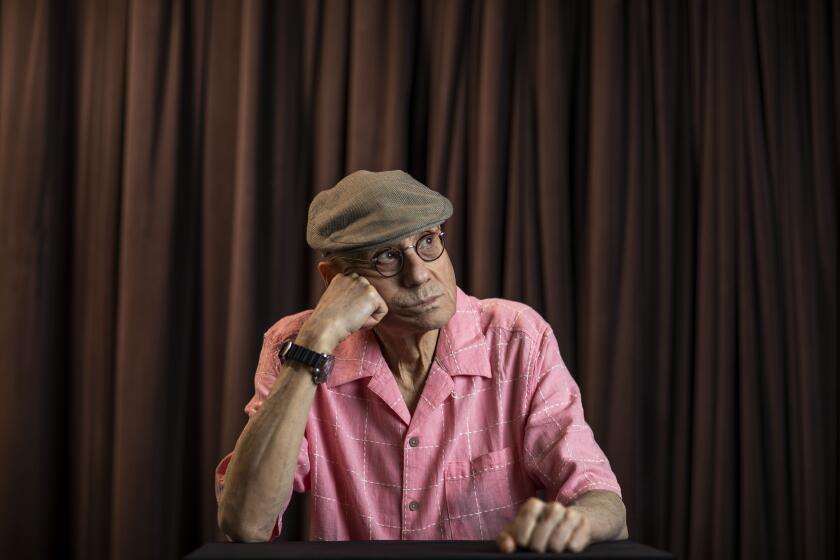 Los Angeles , CA - April 22: James Ellroy, author of "The Enchanters: A Novel," at the Los Angeles Times Festival of Books Portrait studio at the Amy King Dundon-Berchtold University Club of USC on April 22, 2023. (Myung J. Chun / Los Angeles Times)