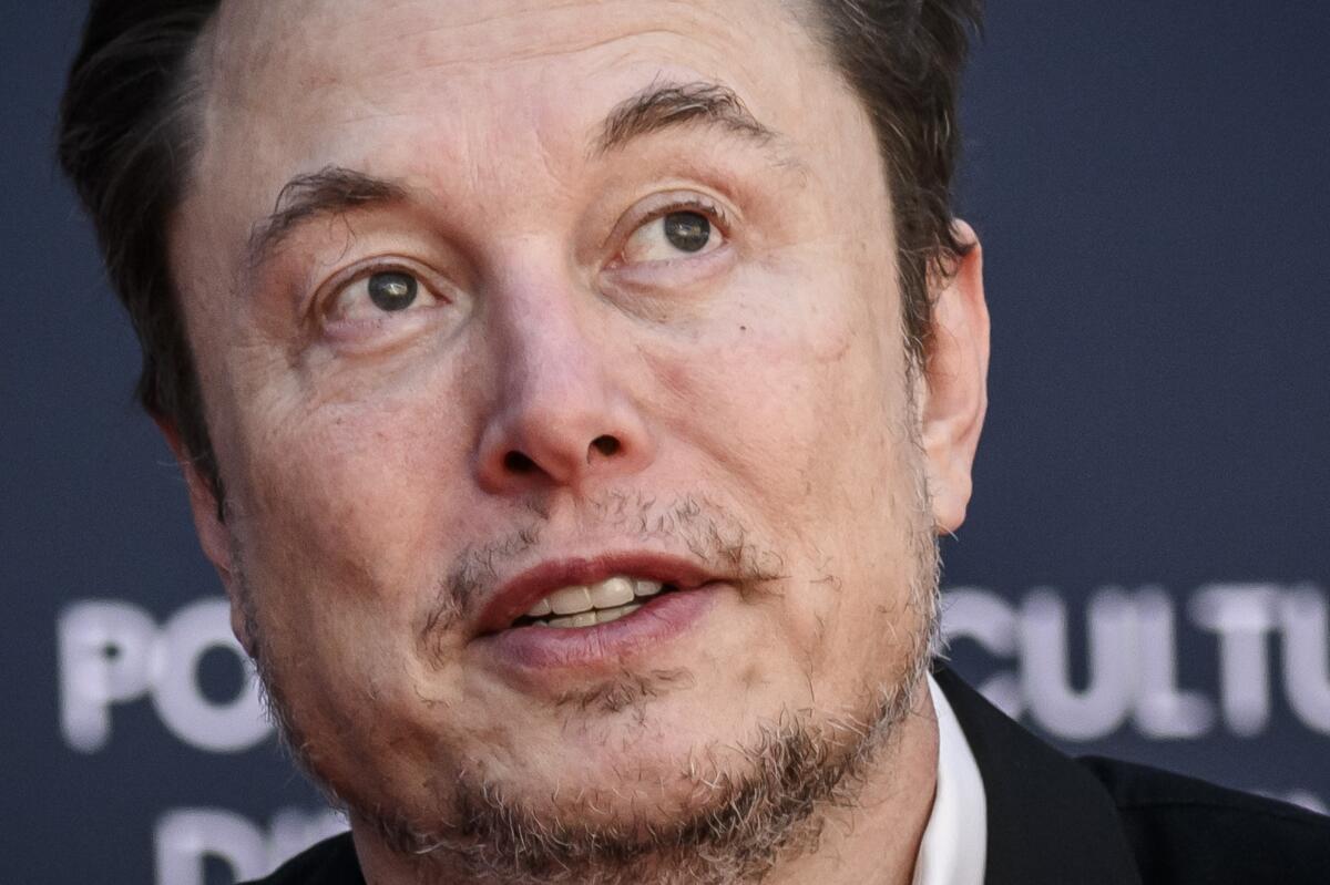 A close-up of Elon Musk
