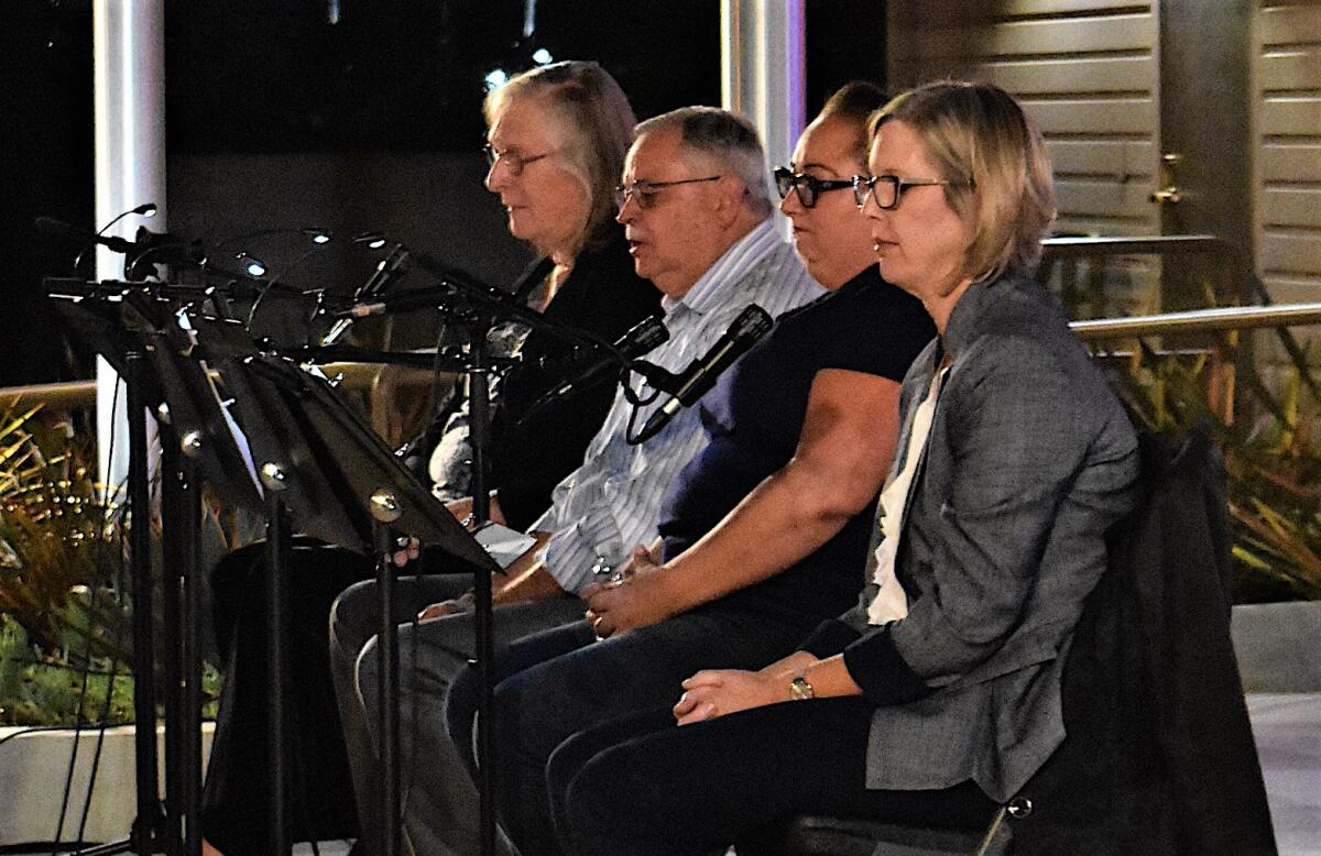 Veterans speak during a 2018 "VOICES: Veterans Storytelling Project" event hosted at Heroes Hall in Costa Mesa.