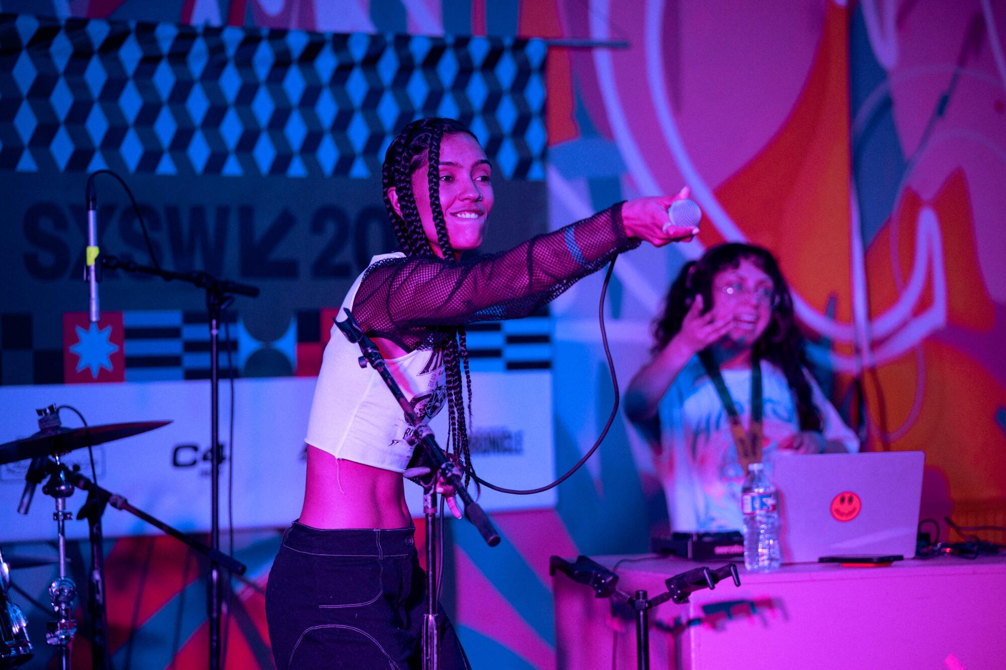 Nohemy performs her self-described "hype music" at the De Los showcase at SXSW on March 15.