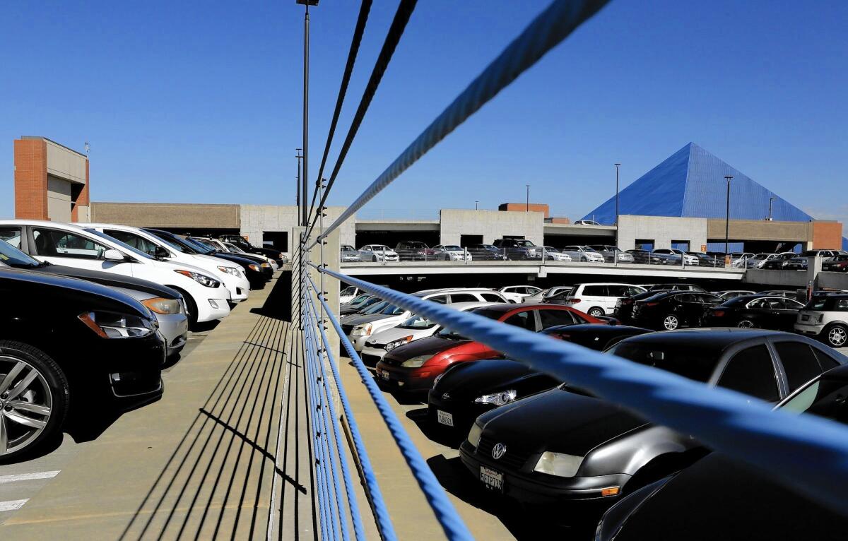 A parking lot is packed at Cal State Long Beach. A parking advisory committee at the campus is looking into possible remedies.