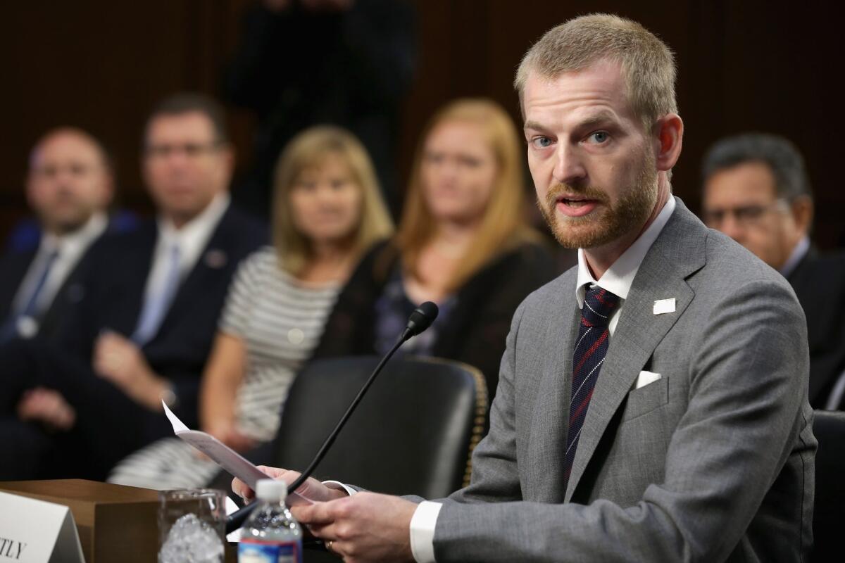 Dr. Kent Brantly testifies Wednesday before the Senate Health, Education, Labor and Pensions Committee on the Ebola crisis in West Africa. Brantly contracted Ebola while treating Ebola patients in Monrovia, Liberia, but has recovered.