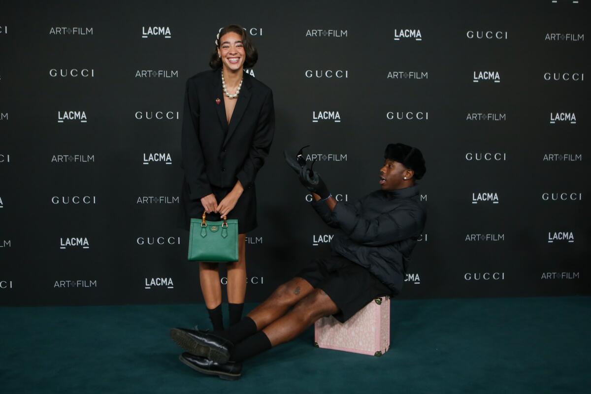 Reign Judge and Tyler the Creator attend the 10th LACMA Art+Film Gala.
