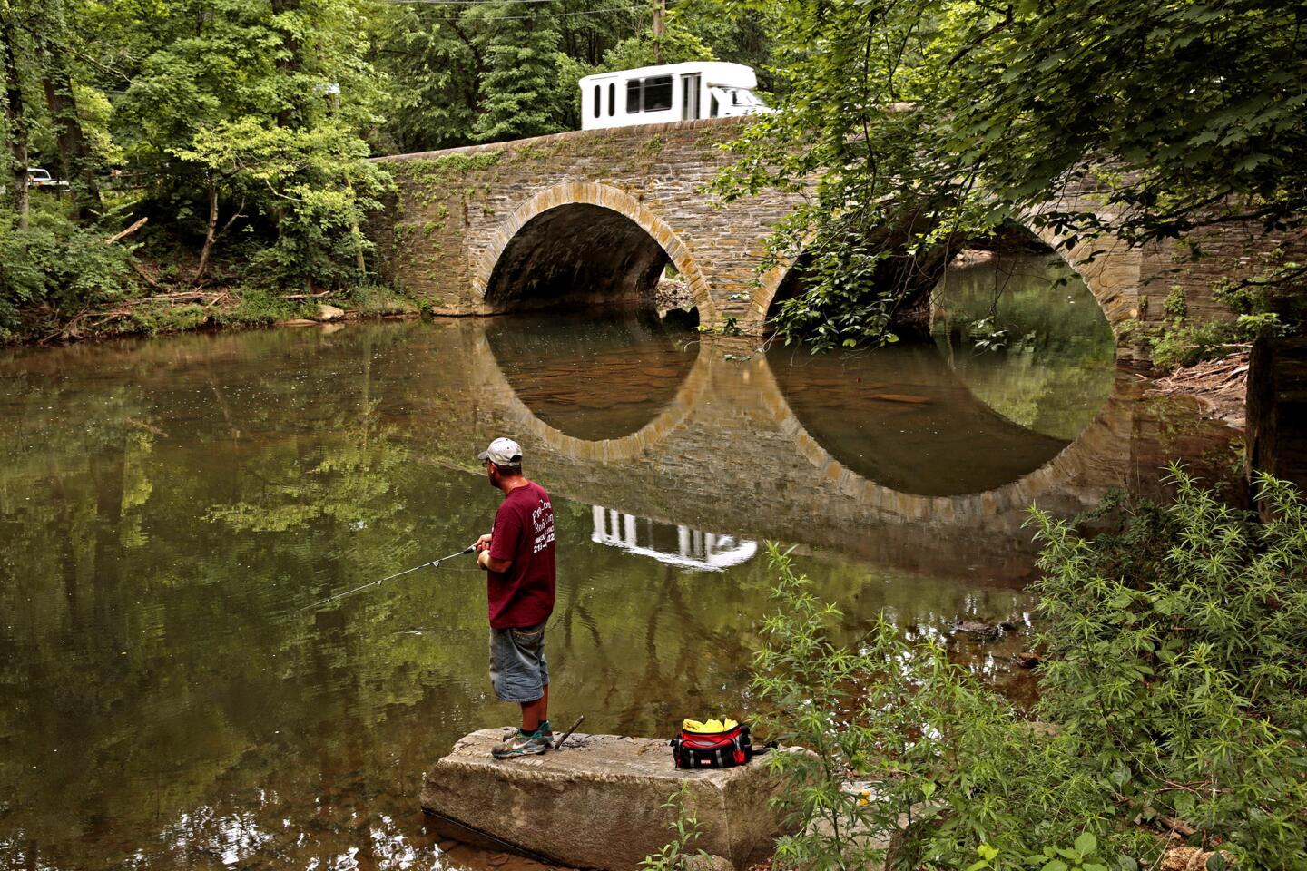 One of the historic bridges of Philadelphia extends Bells Mills Road over the Wissahickon Creek. Many bridges in the area are in need of repair or replacement.