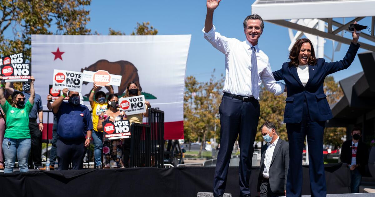 As Harris rises, Newsom’s short-term presidential prospects fall