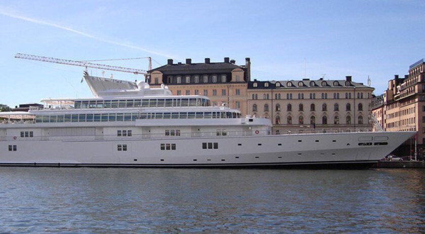 The Rising Sun yacht is more than 400 feet long.