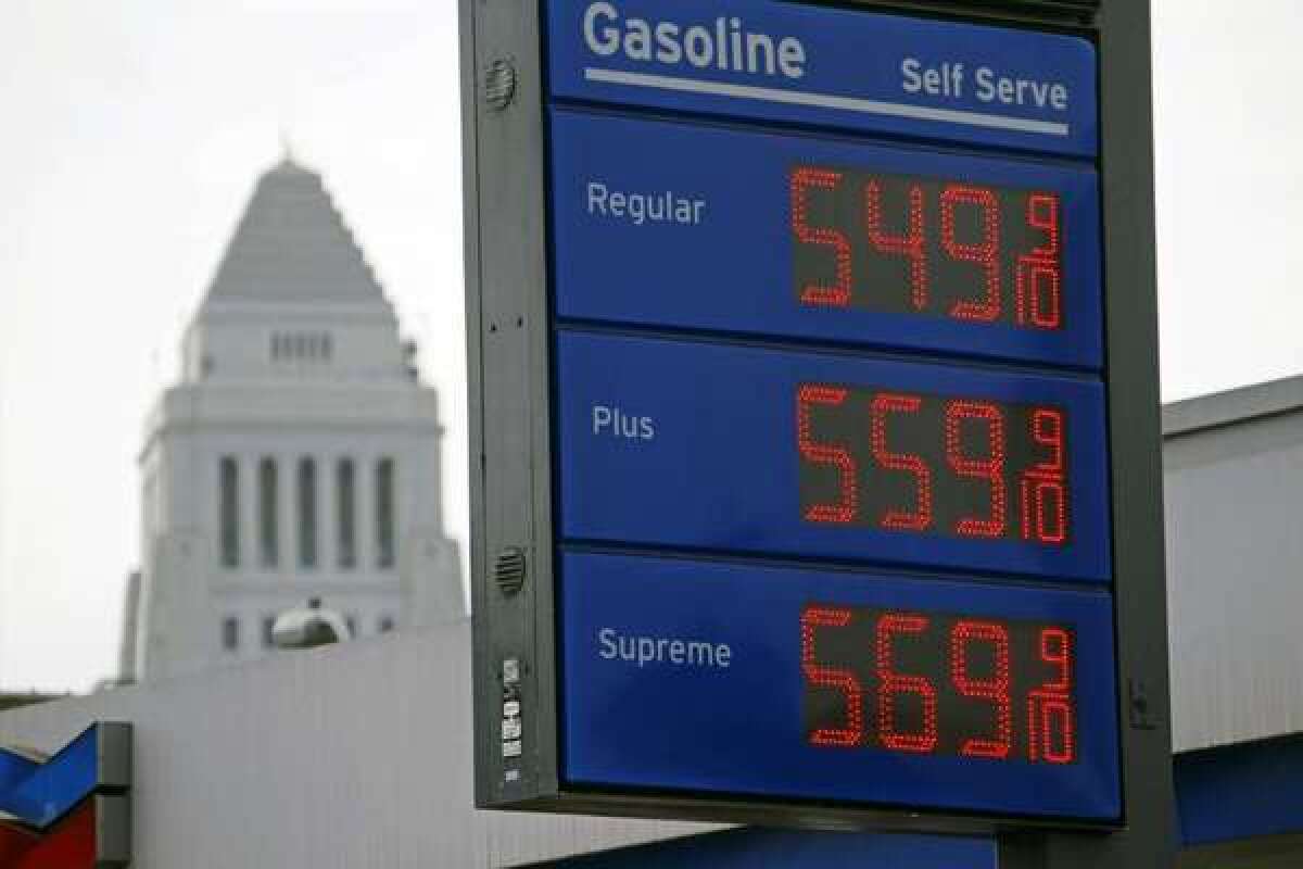 California has the nation's highest taxes on gasoline, at 38.2 cents a gallon, according to the Energy Department's most recent survey. Last year, when the state's overall prices set a record high, one station near L.A.'s City Hall was charging nearly $5.50 a gallon for regular.