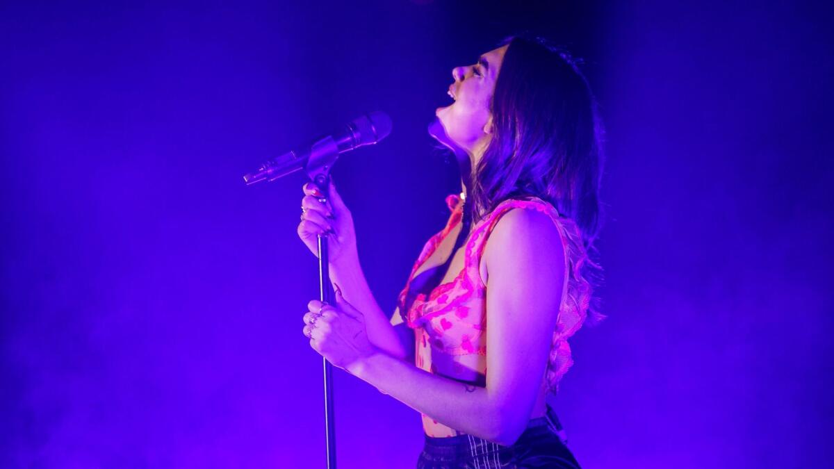 Dua Lipa performs Monday night at the Hollywood Palladium.